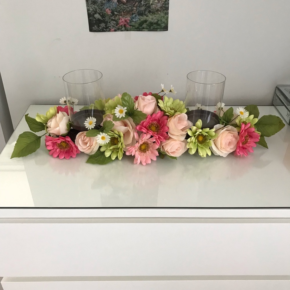 Floral Candle Holder centerpiece